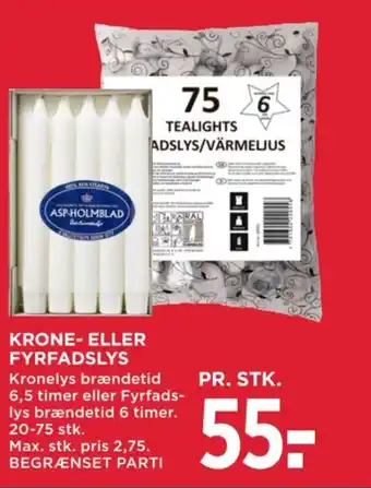 KRONE- ELLER FYRFADSLYS