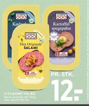 MENY 3-STJERNET PÅLÆG tilbud