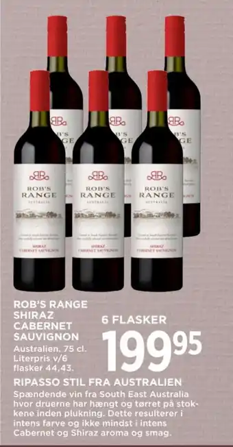 MENY ROB'S RANGE SHIRAZ CABERNET SAUVIGNON tilbud