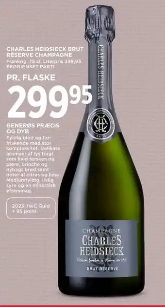 MENY CHARLES HEIDSIECK BRUT RÉSERVE CHAMPAGNE tilbud