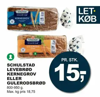 Let-Køb Schulstad levebrød kernegrov eller gulerodsbrød tilbud