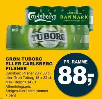 Let-Køb Grøn tuborg eller carlsberg pilsner tilbud