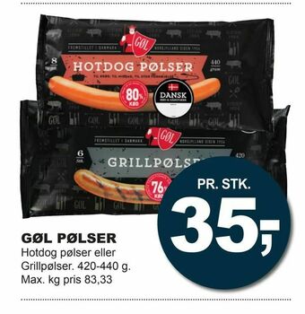 Let-Køb Gøl pølser tilbud