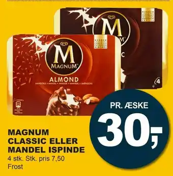 Let-Køb Magnum classic eller mandel ispinde tilbud