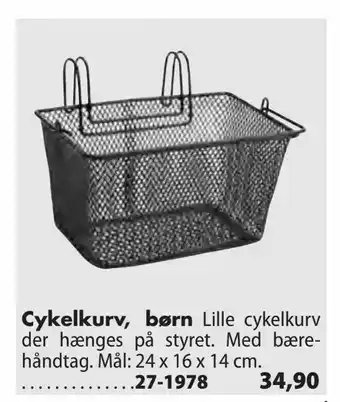 Biltema Cykelkurv, børn tilbud