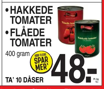 ABC Lavpris HAKKEDE TOMATER • FLÅEDE TOMATER tilbud