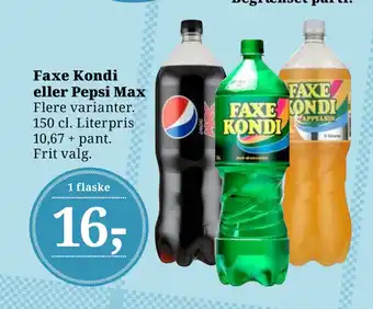 Dagli'Brugsen Faxe Kondi eller Pepsi Max tilbud