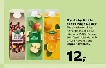Kvickly Rynkeby Nektar eller Frugt & Bær tilbud