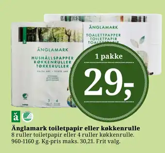 Dagli'Brugsen Änglamark toiletpapir eller køkkenrulle tilbud