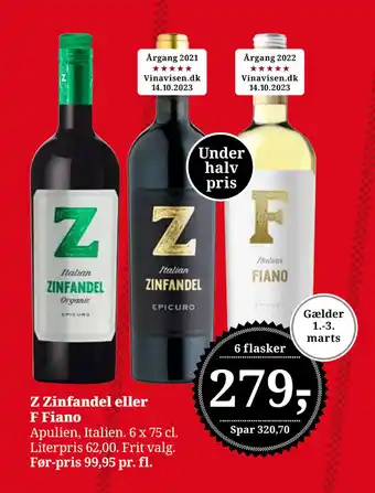 Dagli'Brugsen Z Zinfandel eller F Fiano tilbud