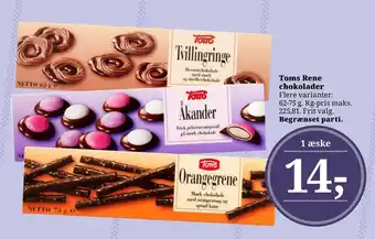 Dagli'Brugsen Toms Rene chokolader tilbud