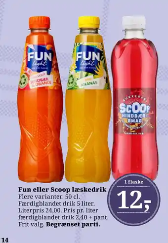 Dagli'Brugsen Fun eller Scoop læskedrik tilbud