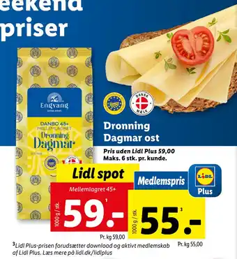 Lidl Dronning Dagmar ost tilbud