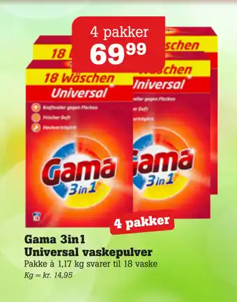 Gama 3in1 Universal vaskepulver