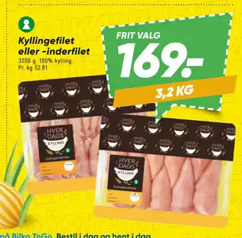 Bilka Kyllingefilet eller -inderfilet tilbud