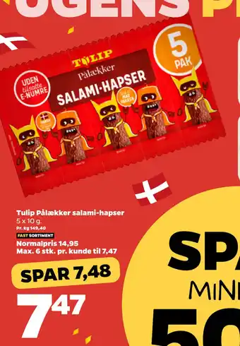 Netto Tulip Pålækker salami-hapser tilbud