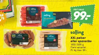 Bilka XXL pølser eller spareribs tilbud
