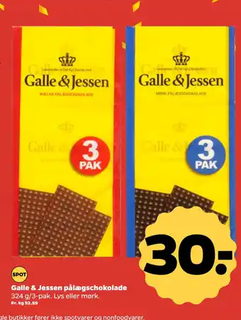 Netto Galle & Jessen pålægschokolade tilbud