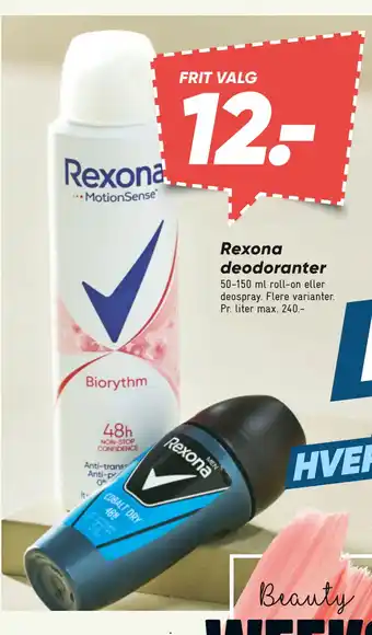 Bilka Rexona deodoranter tilbud