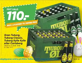 Bilka Grøn Tuborg, Tuborg Classic, Tuborg Kylle Kylle eller Carlsberg tilbud