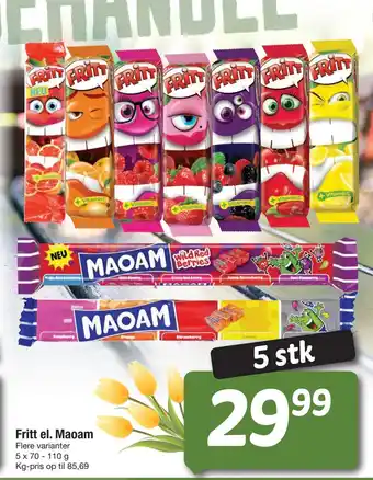 Fakta Tyskland Fritt el. Maoam tilbud