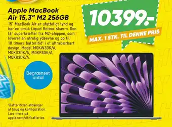 Bilka Apple MacBook Air 15,3” M2 256GB tilbud