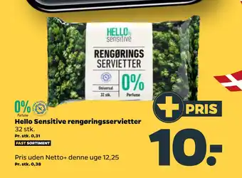 Netto Hello Sensitive rengøringsservietter tilbud