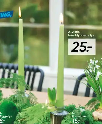 Bilka 2 stk. hånddyppede lys tilbud