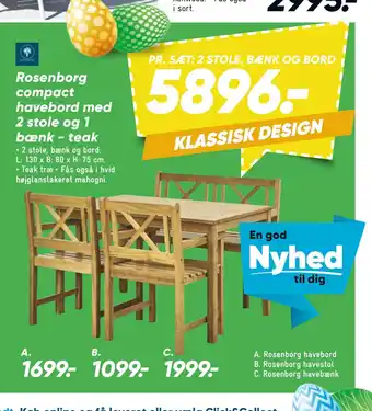 Bilka Rosenborg havebord tilbud