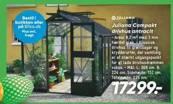 Bilka Juliana Compakt drivhus antracit tilbud