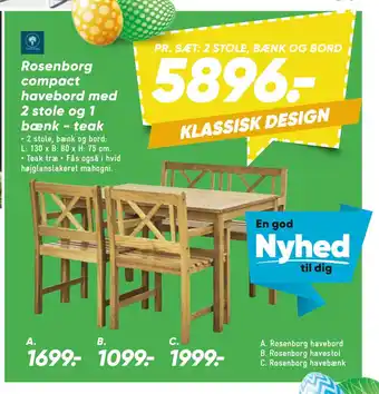 Bilka Rosenborg havestol tilbud