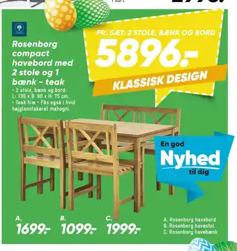 Bilka Rosenborg havebænk tilbud