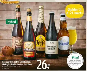 Føtex Hoegaarden, Leffe, Grimbergen, økologisk Brokilde eller Jacobsen tilbud