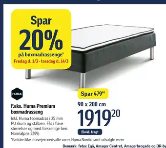 Føtex Huma Premium boxmadrasseng tilbud