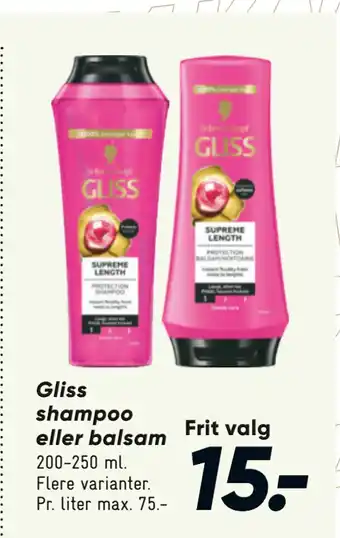 Bilka Gliss shampoo eller balsam tilbud