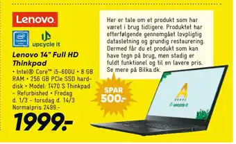 Bilka Lenovo 14 Full HD Thinkpad tilbud