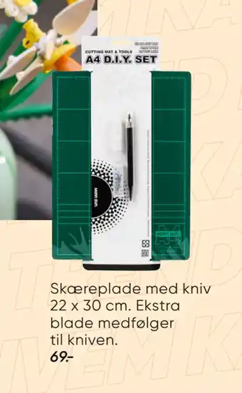 Bilka Skæreplade med kniv 22 x 30 cm tilbud
