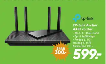 Bilka TP-Link Archer AX55 router tilbud