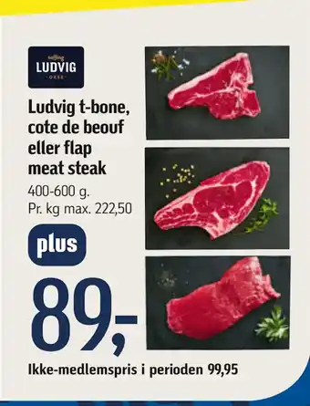 Føtex Ludvig t-bone, cote de beouf eller flap meat steak tilbud