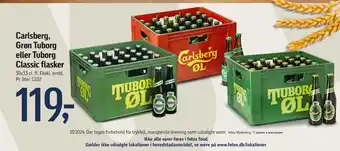 Føtex Carlsberg, Grøn Tuborg eller Tuborg Classic flasker tilbud