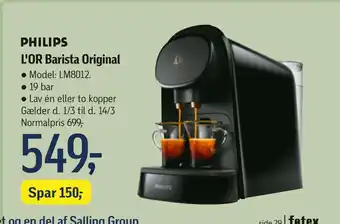 Føtex PHILIPS L'OR Barista Original tilbud