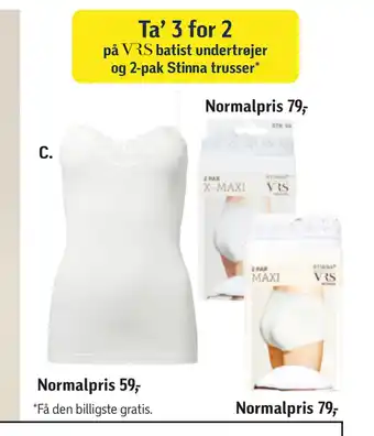 Føtex Ta’ 3 for 2 på batist undertrøjer og 2-pak Stinna trusser tilbud