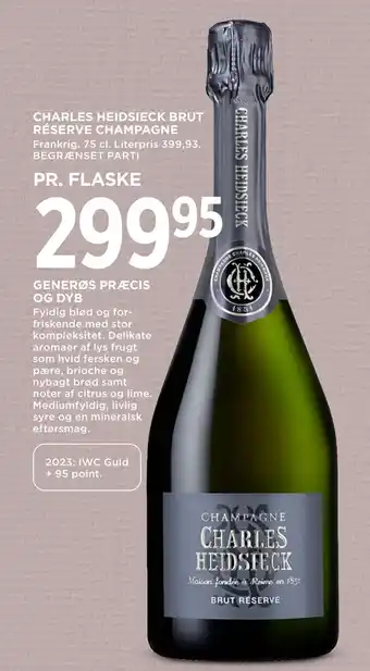 MENY CHARLES HEIDSIECK BRUT RÉSERVE CHAMPAGNE tilbud