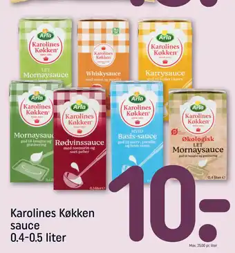 REMA 1000 Karolines Køkken sauce 0.4-0.5 liter tilbud