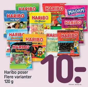 REMA 1000 Haribo poser Flere varianter 120 g tilbud