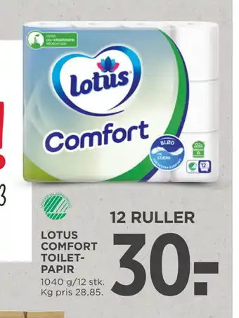 MENY LOTUS COMFORT TOILETPAPIR tilbud