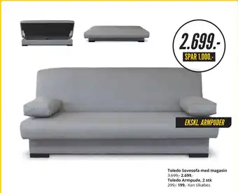 My Home Toledo Sovesofa med magasin tilbud