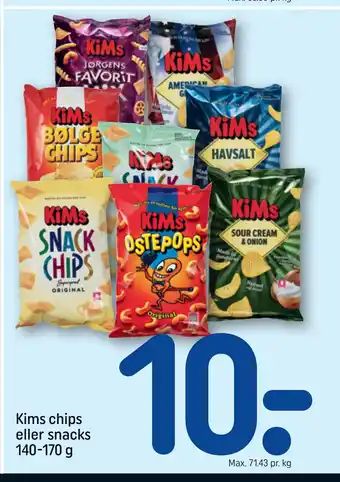 REMA 1000 Kims chips eller snacks 140-170 g tilbud