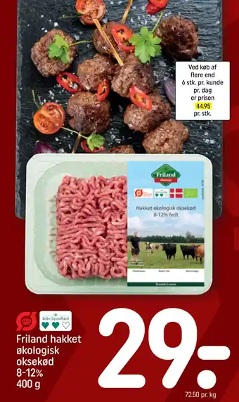 REMA 1000 Friland hakket økologisk oksekød 8-12% 400 g tilbud