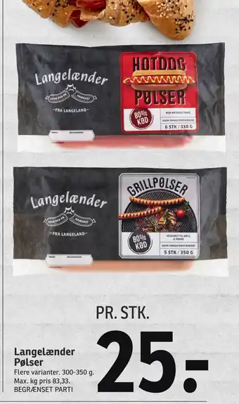 SPAR Langelænder Pølser tilbud
